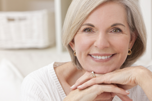 smiling senior woman at home